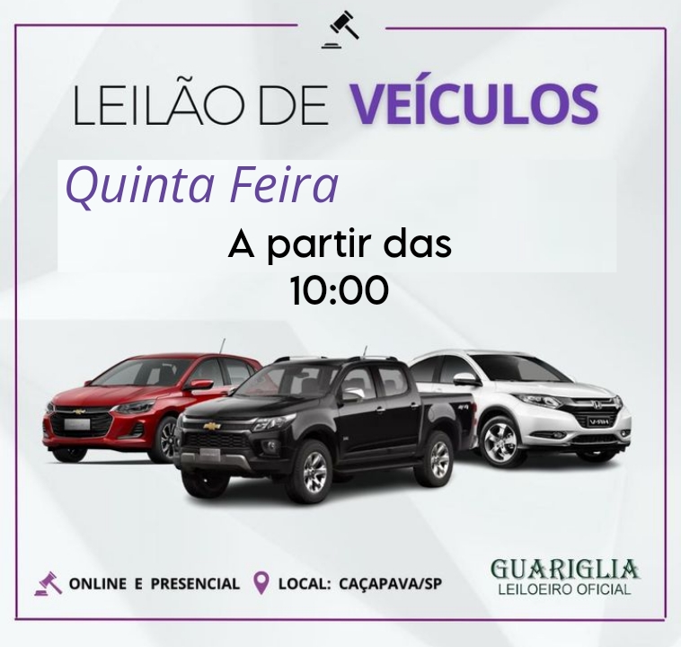 Leilão de Veículos Recuperados de Financiamento Encerramento Dia 15/01/2026