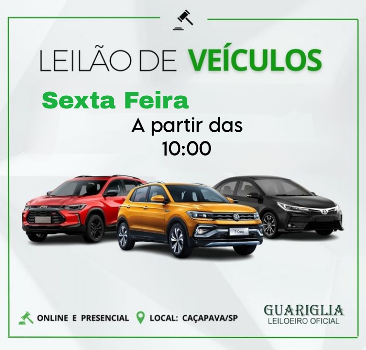 <center><b>Leilão de Veículos Recuperados de Financiamento</b> <center>Encerramento Dia 23/05/2025 as 10:00h